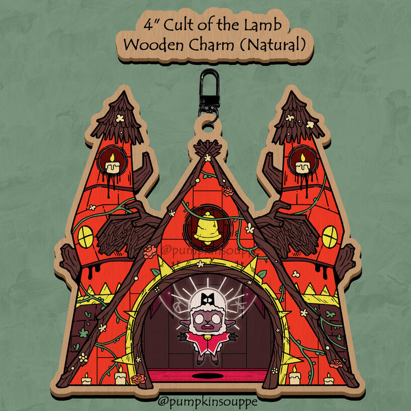 Cult of the Lamb Wooden Charm