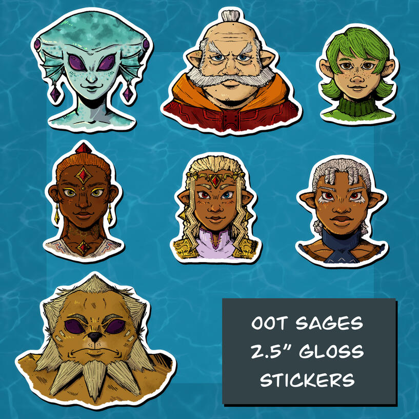 Ocarina of Time Sages Stickers